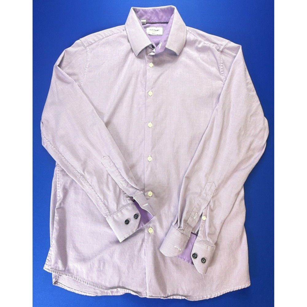 Duchamp London Slim Fit Long Sleeve Button Up Mens Size 15/L Purple